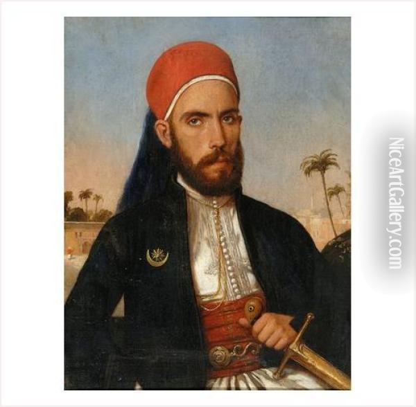Dignitaire Marocain Oil Painting - Jean Auguste Bard