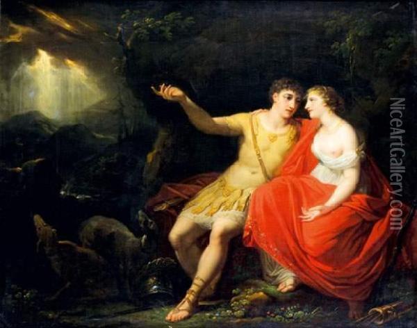 Didon Et Enee Dans La Grotte Oil Painting - Johann Heinrich The Elder Tischbein
