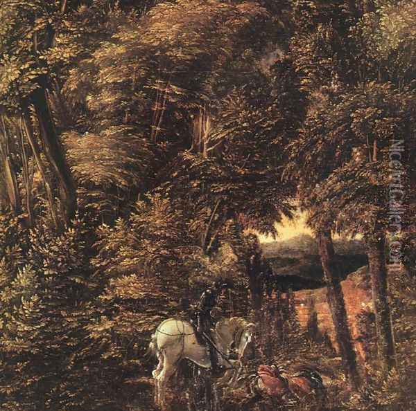 Saint George in the Forest 1510 Oil Painting - Albrecht Altdorfer