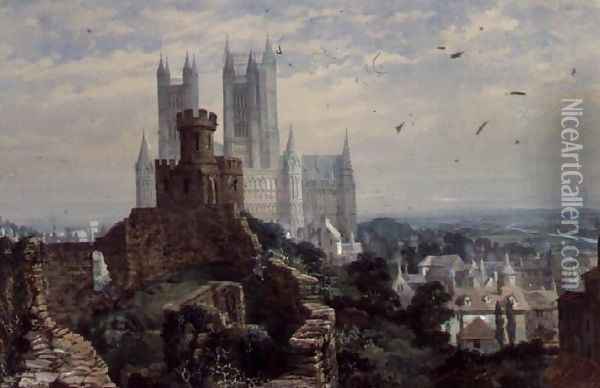 Lincoln Cathedral from the South Oil Painting - Louise Rayner