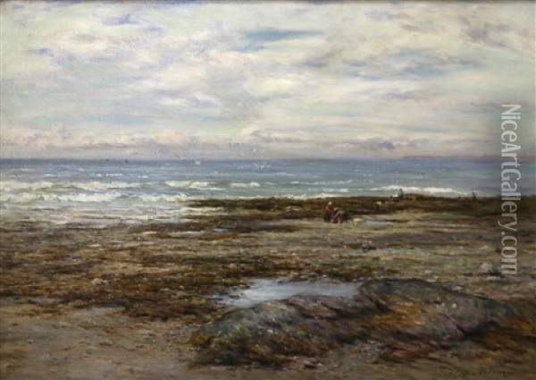 A Seascape With Figures On The Shore Oil Painting - Joseph Henderson