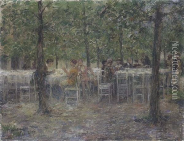 Im Hofgarten Oil Painting - Emmanuel Bachrach-Baree