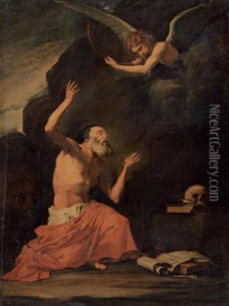 San Gerolamo E L'angelo Del Giudizio Oil Painting - Jusepe de Ribera