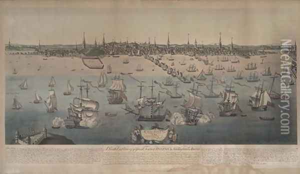 A southeast view of the great town of Boston in New England, engraved by Edwin Whitefield 1816-92 1848 Oil Painting - Price, William