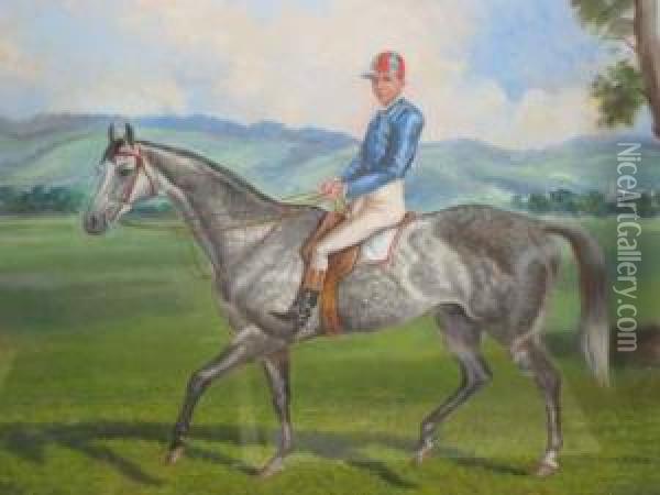 Jockey Mounted Oil Painting - Edwin Woodhouse