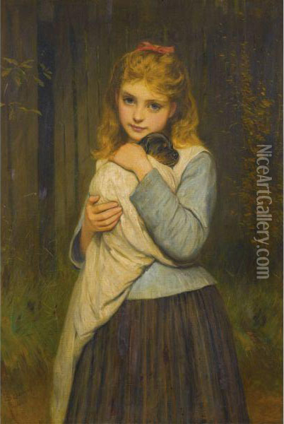 A Foster Mother Oil Painting - Charles Sillem Lidderdale