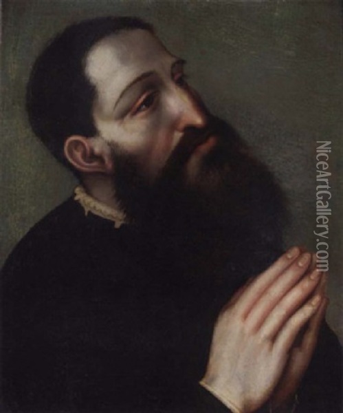 Portrait Of A Bearded Man In Prayer Oil Painting - Lucas Cranach the Elder