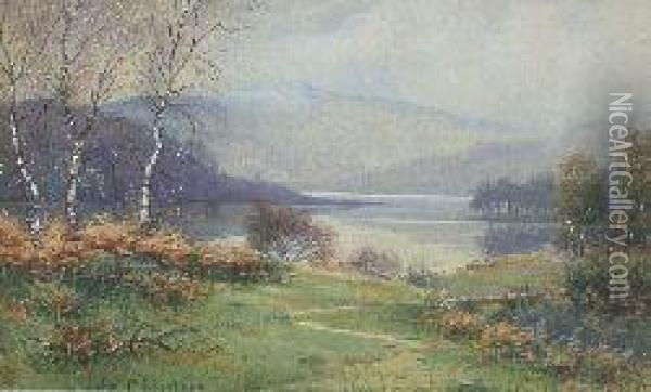 A Deserted Loch Oil Painting - John P. Nicolson