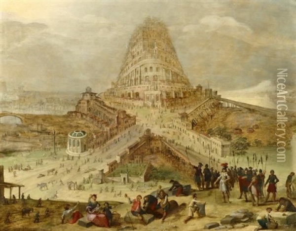 Der Turmbau Zu Babel Oil Painting - Hendrick van Cleve III