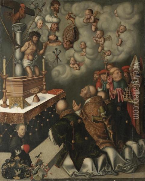 The Miraculous Mass Of Saint Gregory The Great Oil Painting - Simon Franck