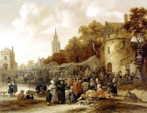 The Village Fair Oil Painting - Salomon Rombouts