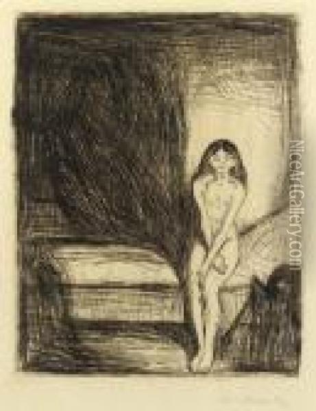 Puberty Oil Painting - Edvard Munch