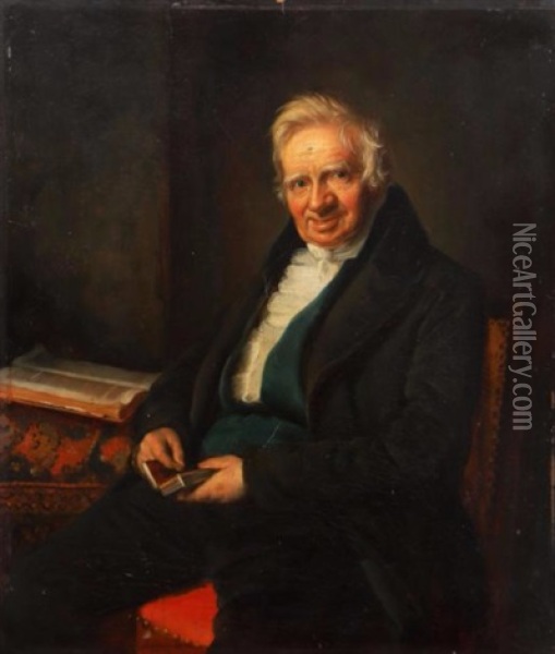 Portrait Presume De Caspar Reinwardt, Naturaliste Neerlandais Oil Painting - Raden Saleh Sarief Bustaman