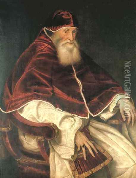 Portrait of Pope Paul III wearing the camauro Oil Painting - Italian School