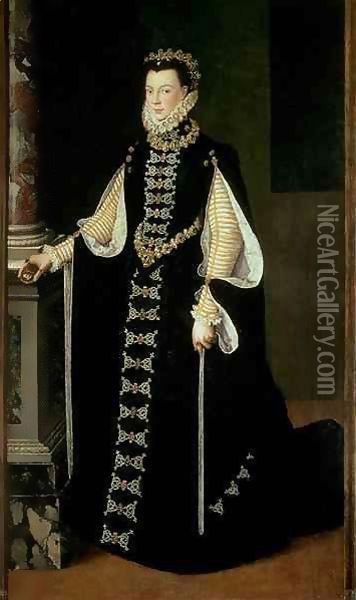 Isabella of Valois, Queen of Spain (1545-68), wife of King Philip II of Spain (1556-98) Oil Painting - Sofonisba Anguissola