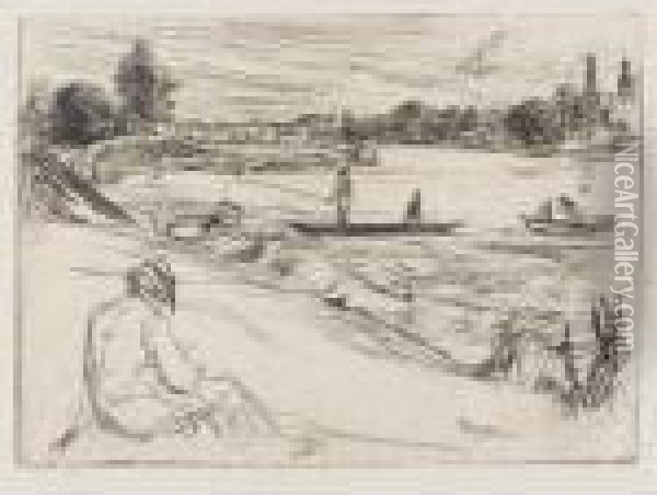 Sketching, No. 2. (k. 87) Oil Painting - James Abbott McNeill Whistler