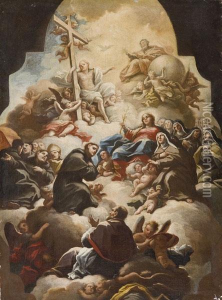 Apparizione Della Trinita Con Vergine E Santi Oil Painting - Alessio D'Elia