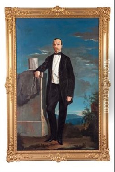 Retrato De Caballero Oil Painting - Benito Mercade y Fabregas