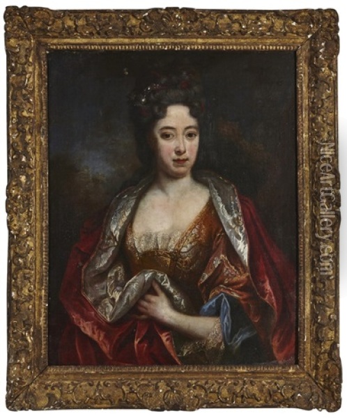 Portrait De Femme De Qualite Oil Painting - Nicolas de Largilliere