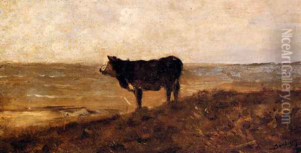 The Lone Cow Oil Painting - Charles-Francois Daubigny