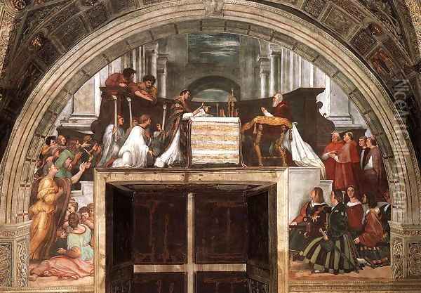 The Mass at Bolsena Oil Painting - Raffaelo Sanzio