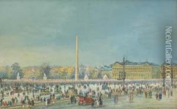 Place De La Concorde, Paris Oil Painting - Arnaldo Delisio