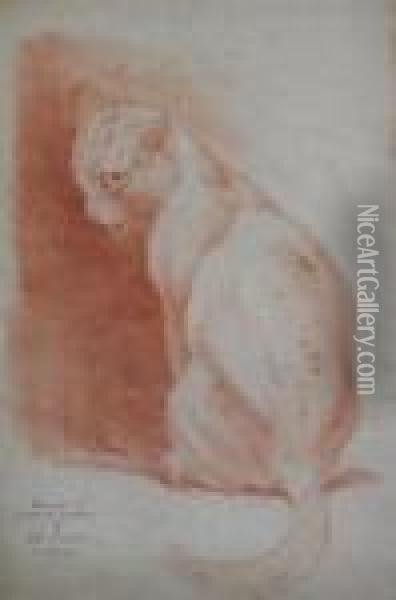 Seated Cat Oil Painting - Louis William Wain