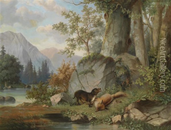 Die Jagdbeute Oil Painting - Franz Anton Feilhammer