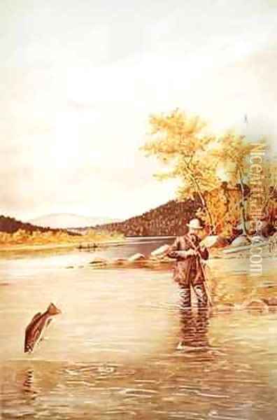 Trout Fisherman Oil Painting - Denton