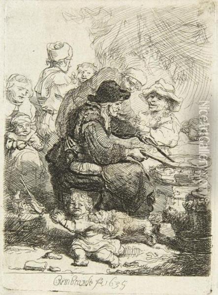 Die Pfannkuchenbackerin Oil Painting - Rembrandt Van Rijn
