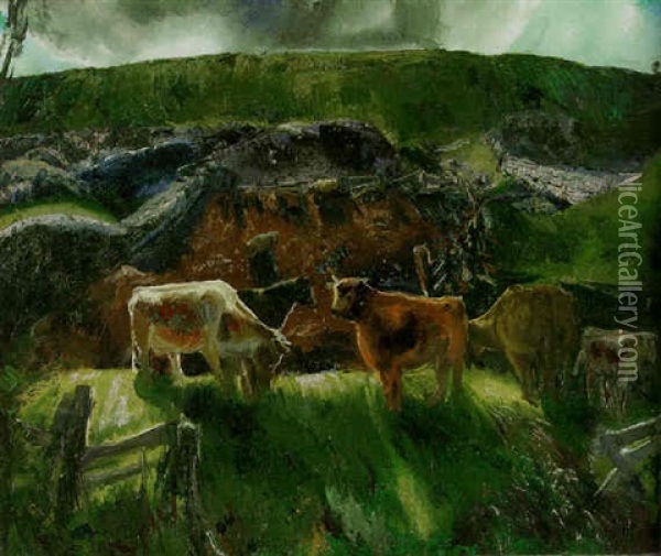 Cattle And Pig Pen Oil Painting - George Bellows