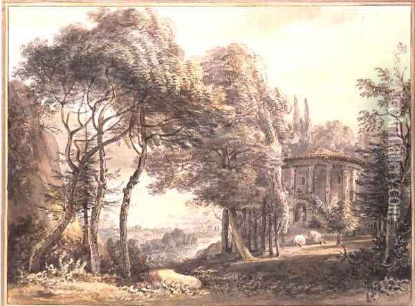 The Round Temple Oil Painting - Paul Sandby