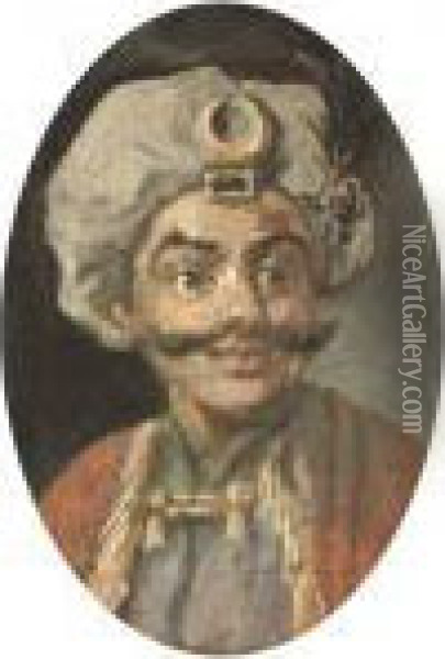 A Turk's Head: Mr Henry Mossop 
In The Guise Of Bajazet From Nicholas Rose's Play Tamerlane Oil Painting - William Hogarth