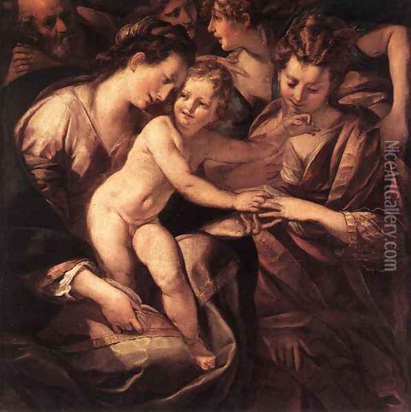 The Mystic Marriage of St Catherine Oil Painting - Giulio Cesare Procaccini