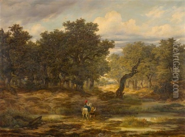Waldlandschaft Mit Personen Oil Painting - Melchior Fritsch