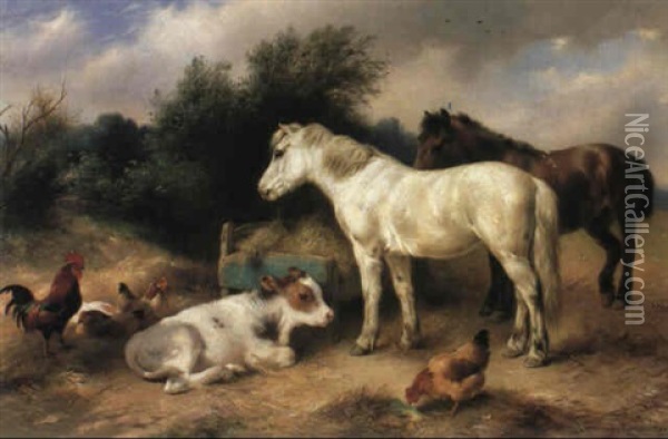 The Feeding Trough Oil Painting - Walter Hunt