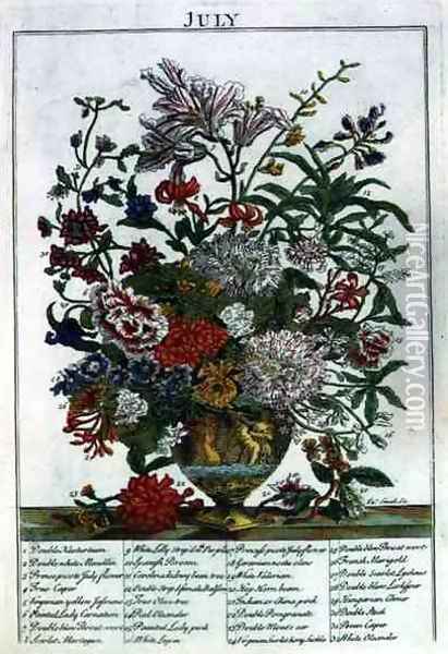 July, from 'The Flower Garden Displayed' Oil Painting - Pieter Casteels