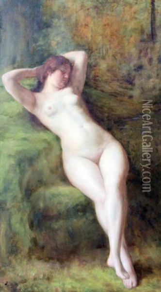 Weiblicher Akt Im Wald Oil Painting - Auguste (Maurice Francois Giuslain) Leveque