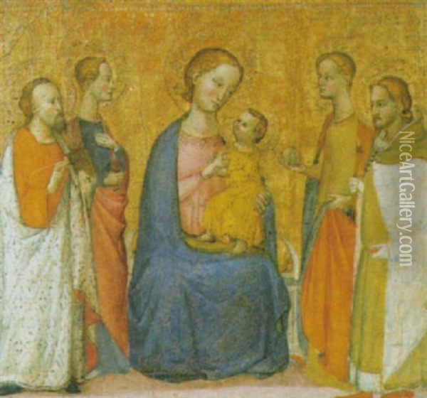 Madonna Con Bambino E Quattro Santi Oil Painting -  Sassetta