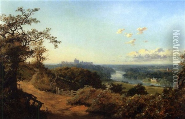 Windsor Castle From Coopers Hill Oil Painting - Edmund John Niemann