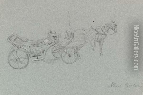 Study Of A Horse-drawn Carriage Oil Painting - Albert Goodwin