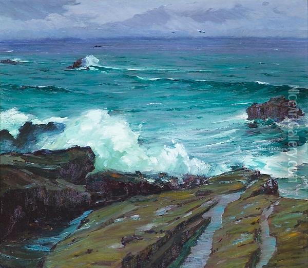 Laguna Coast Oil Painting - Jean Mannheim