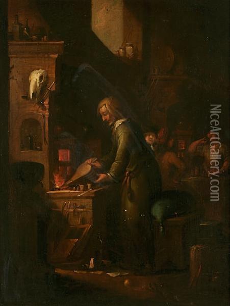 Follower Of
'the Alchemist' Oil Painting - Cornelis Ketel