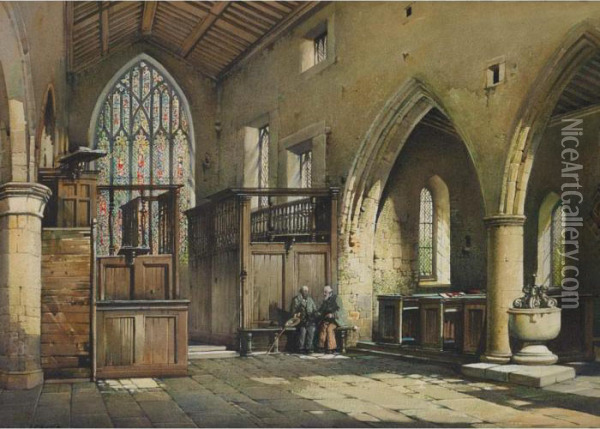 The Chapel, Haddon Hall, Derbyshire Oil Painting - Noel Harry Leaver