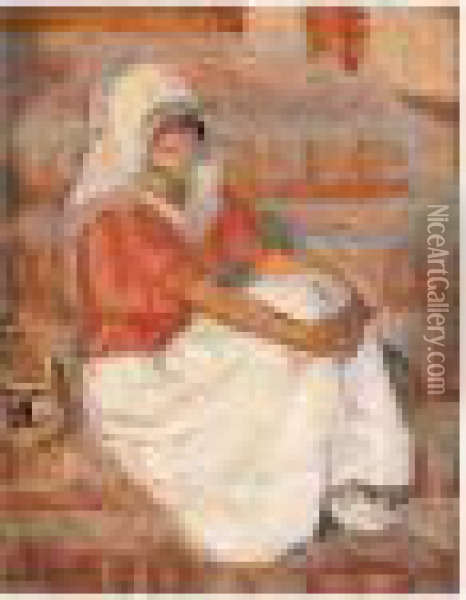 Saint-jean-de-monts, Jeune Femme Assise Oil Painting - Henri Lebasque
