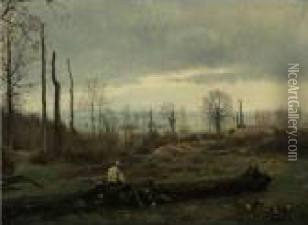 The Woodsman Oil Painting - Edouard Frere