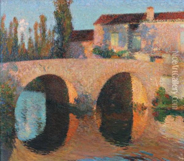 Le Pont A Labastide Du Vert Oil Painting - Henri Martin