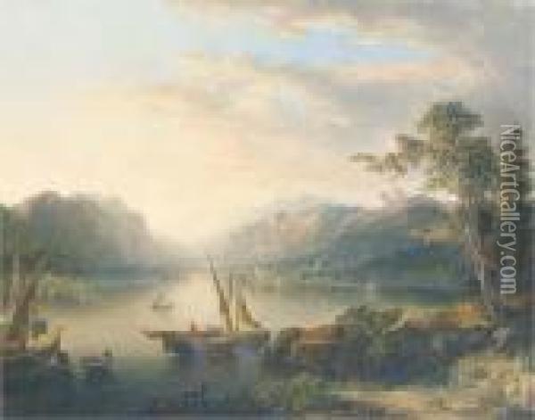 The Hudson River Oil Painting - George Loring Brown
