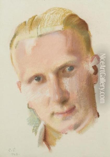 Portrait Of Emmanuel Nolde Oil Painting - Konstantin Andreevic Somov