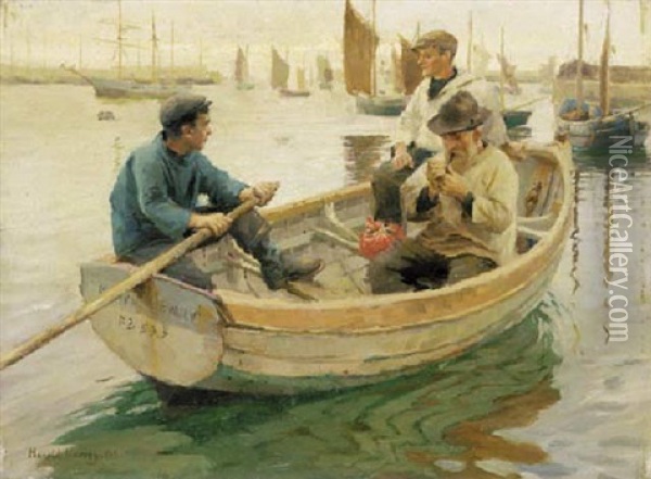 Whiffing Oil Painting - Harold Harvey